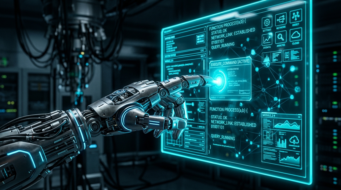 Human and robotic hand meeting